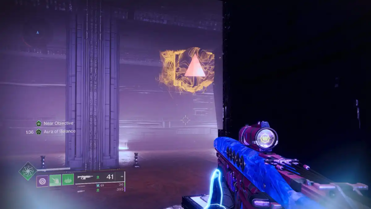 Image of the red cube you need to shoot in paranormal activity in Destiny 2