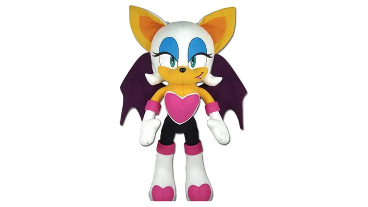 A plush of Rouge the Bat from Sonic the Hedgehog