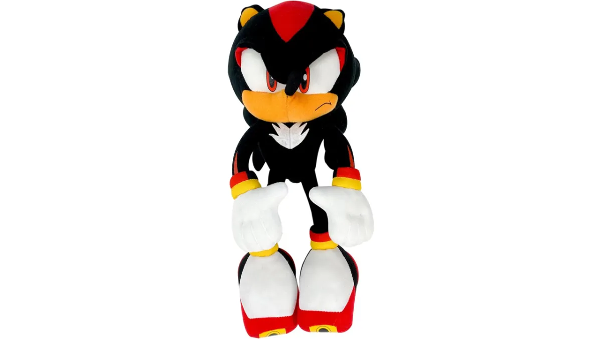 A plush toy of Shadow the Hedgehog