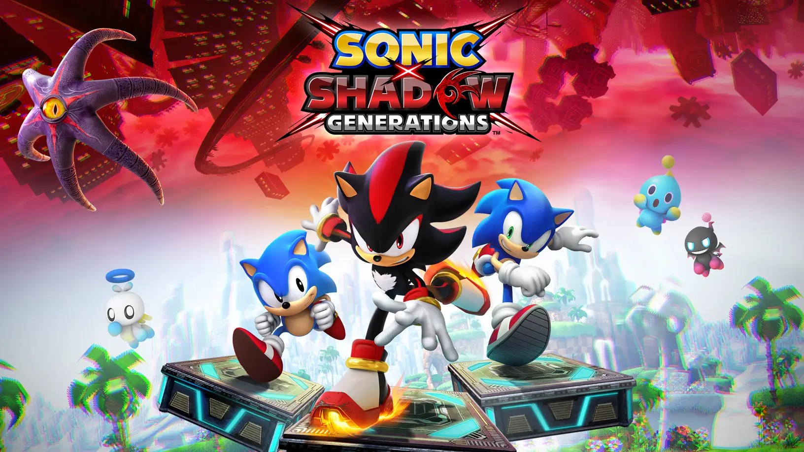 Main promotional box art for Sonic X Shadow Generations