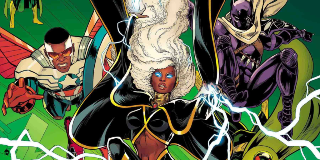 Storm, The Falcon, and Black Panther are among the heroes who have appeared in The Avengers team.