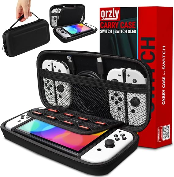 Orzly carrying case for the Nintendo Switch.