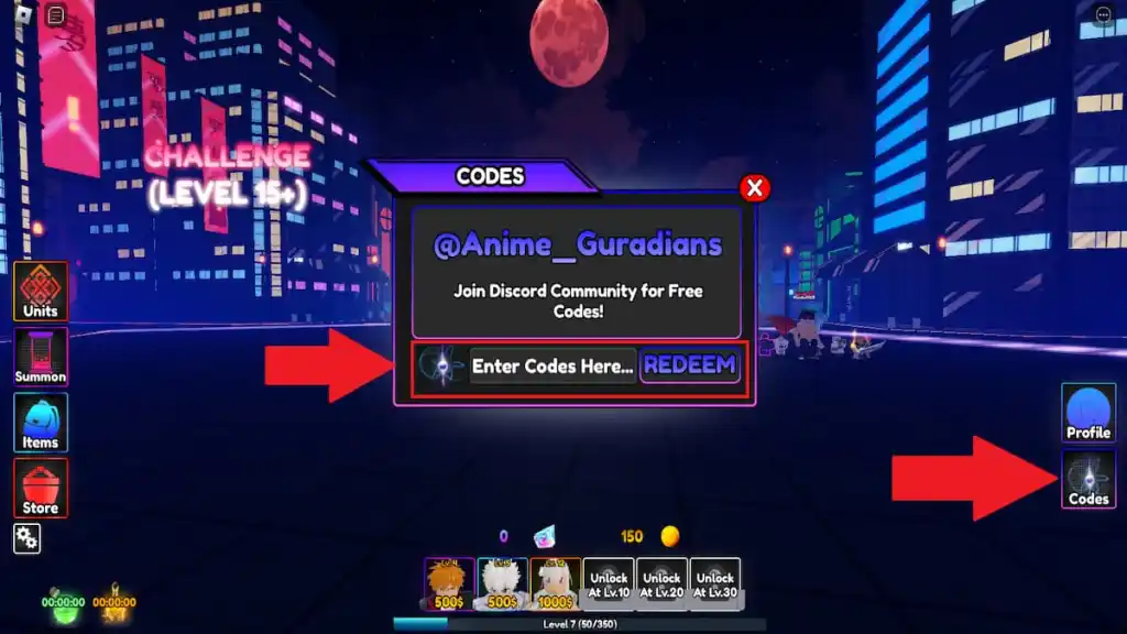 Anime Guardians How to redeem codes