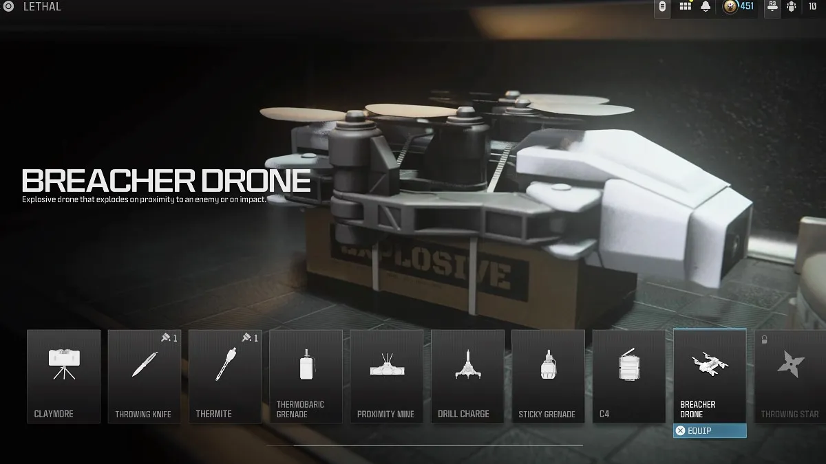 Breacher Drone item in Modern Warfare 3.