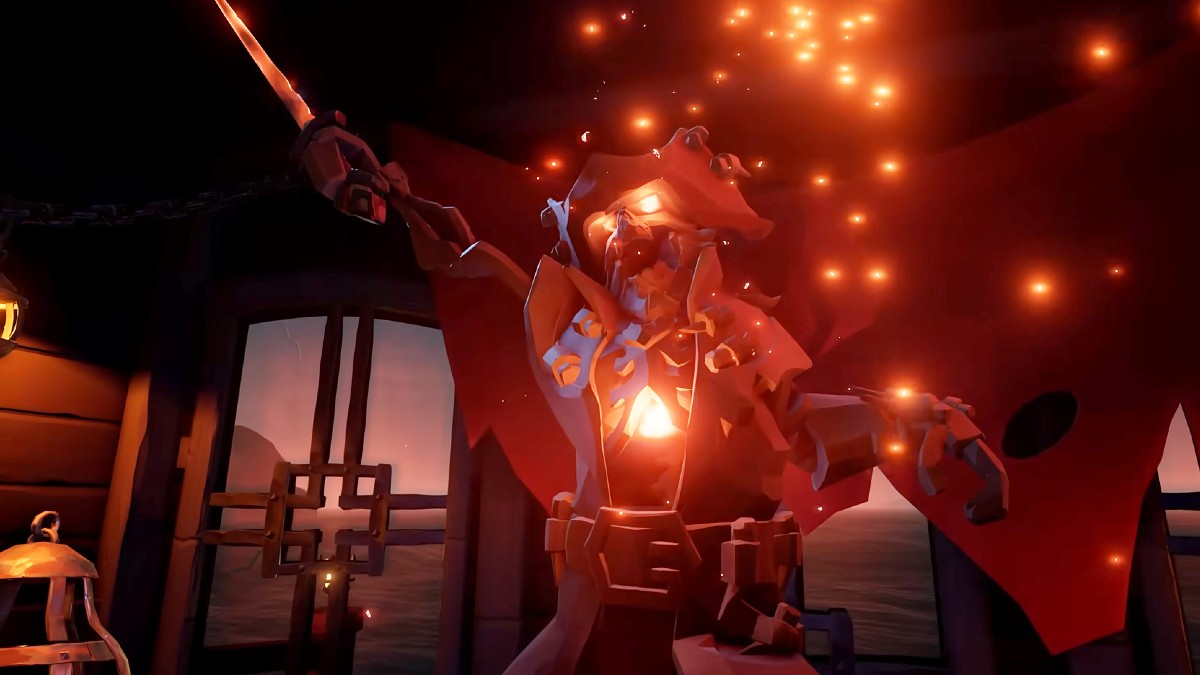 Burning Blade Captain Flameheart in Sea of Thieves.