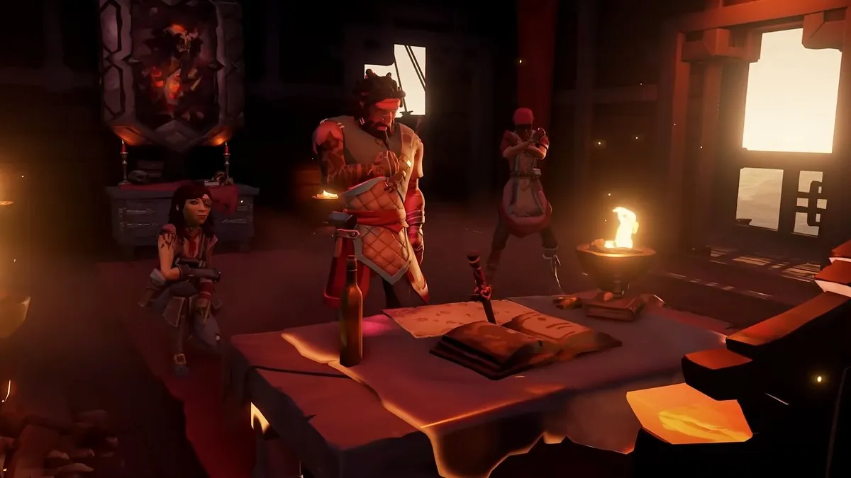 Captains quarters of the Burning Blade in Sea of Thieves.