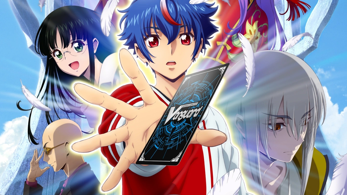 Cardfight Vanguard Divinez poster artwork with card being thrown