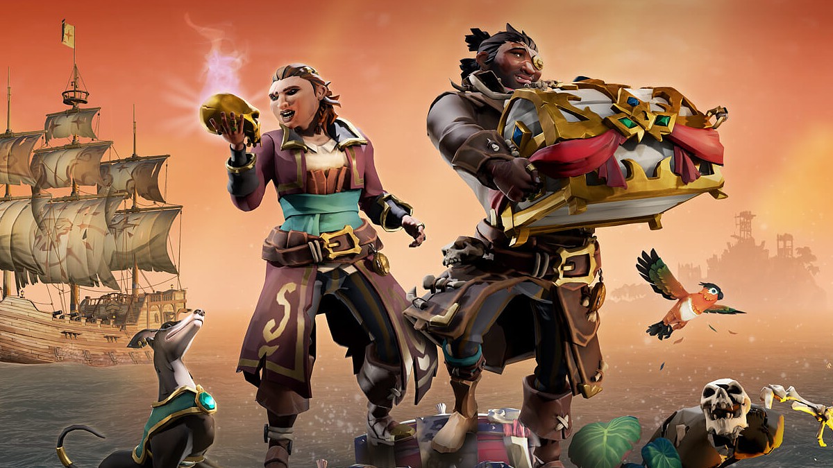 Season 8 promotion art with plunder in Sea of Thieves.