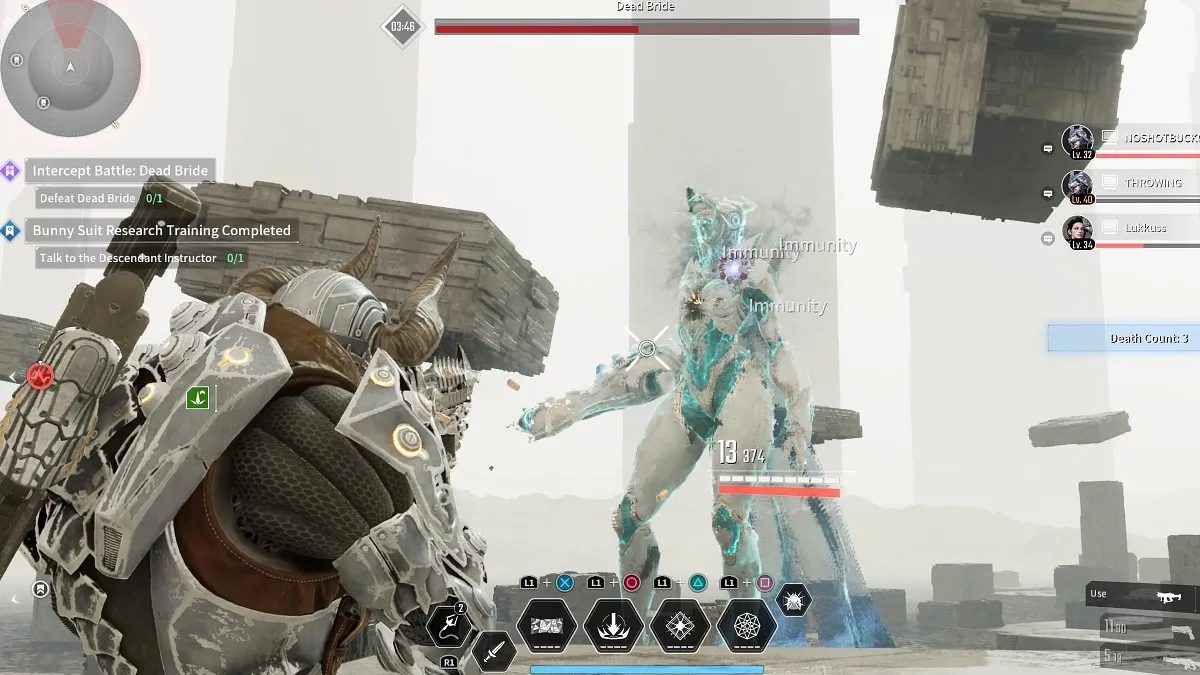 The Dead Bride Intercept fight in The First Descendant.