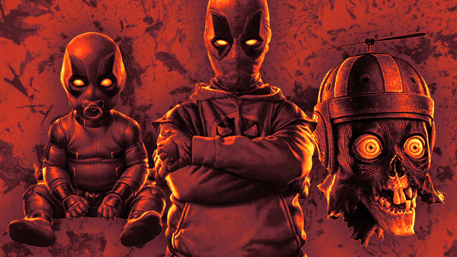 Babypool, Kidpool, and Headpool in a Deadpool 3 custom header