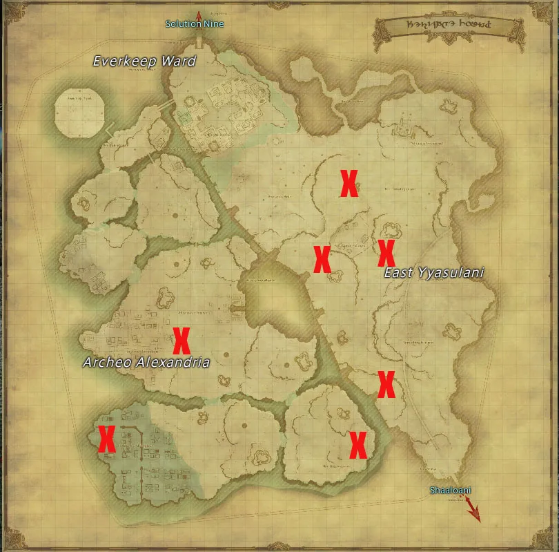 ff14 dawntrail heritage found map of s rank monster spawns