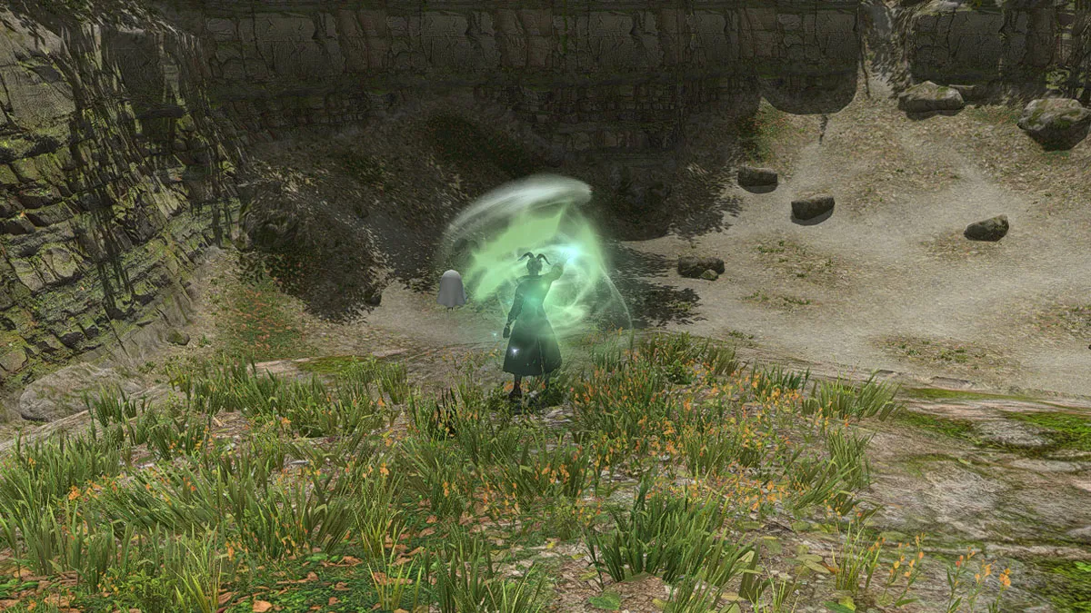 Image of the third aether current in FFXIV Yak T'el, situated in a field