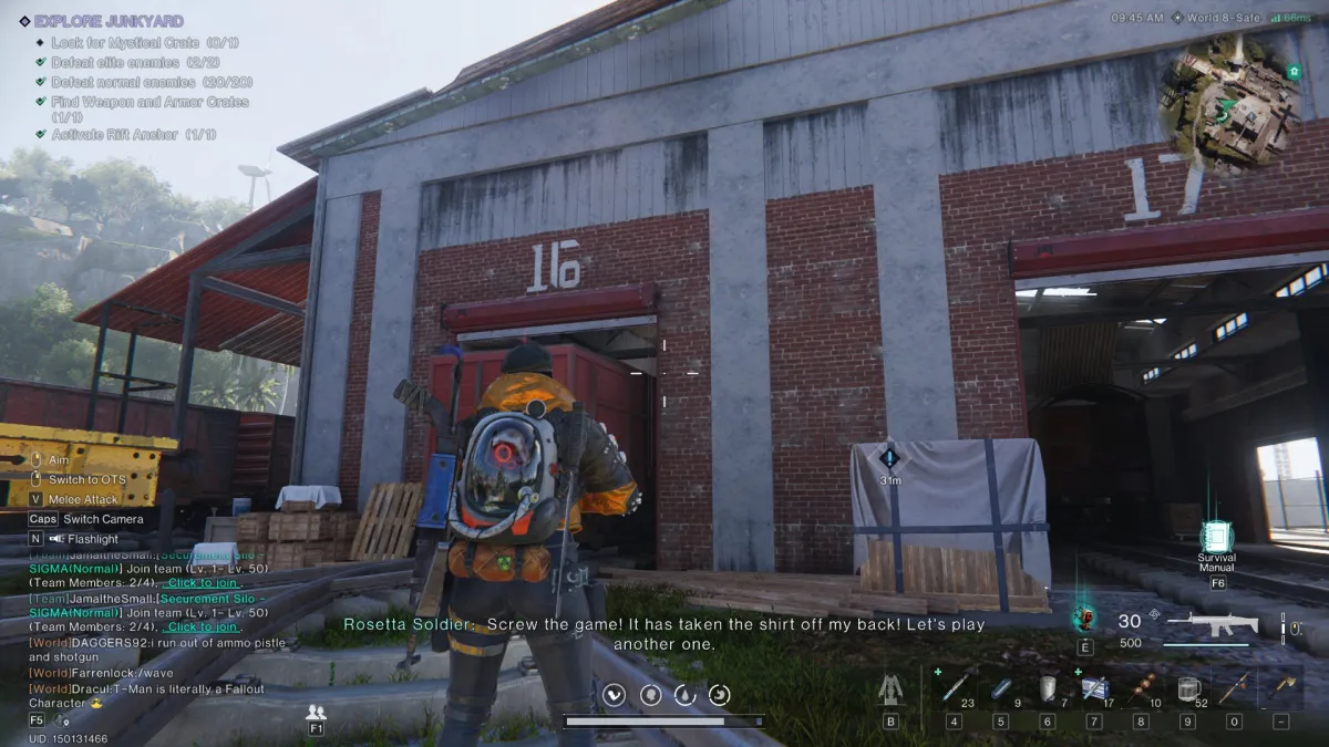 Image of the player looking at a train station with 16 and 17 on it