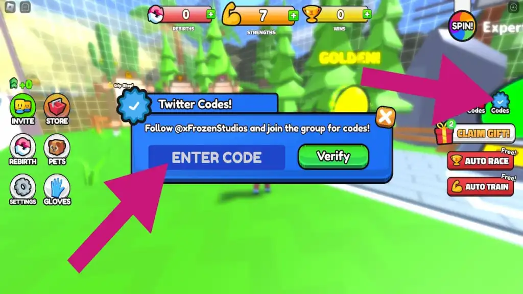 How to redeem codes in Climb Race Simulator