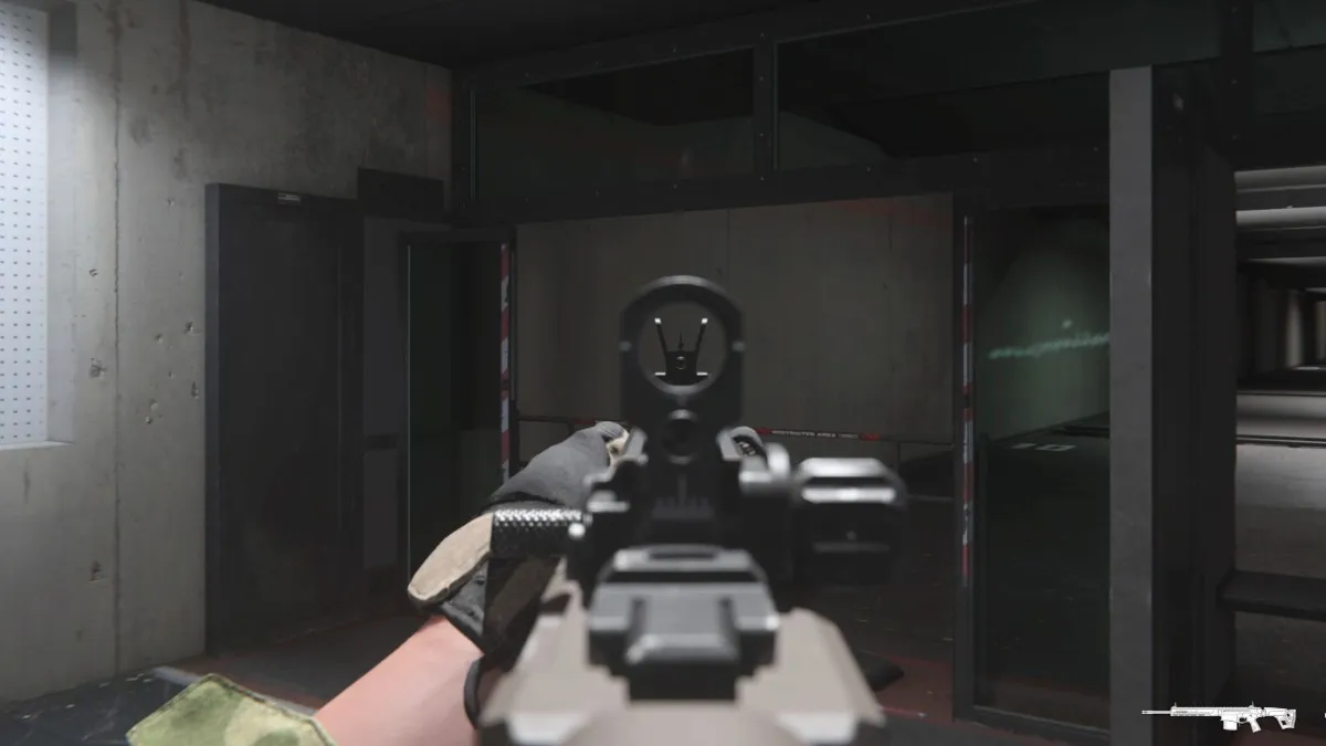 Iron Sights in the MW3 firing range.