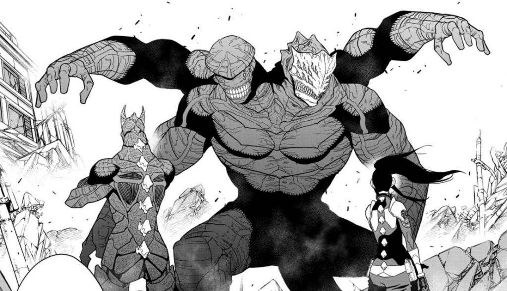 A screenshot from the latest chapter of Kaiju No. 8 