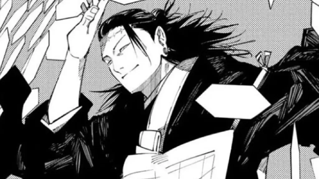 Kenjaku smiling in the Jujutsu Kaisen manga