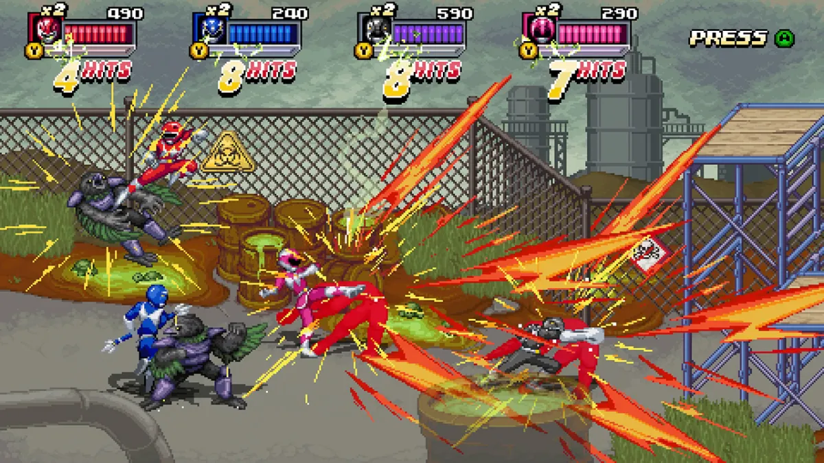 The Power Rangers fighting in Rita's Rewind.