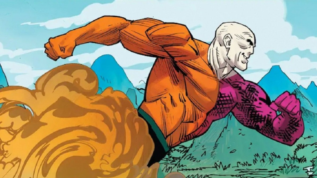 DC Comics artwork of Metamorpho charging into battle