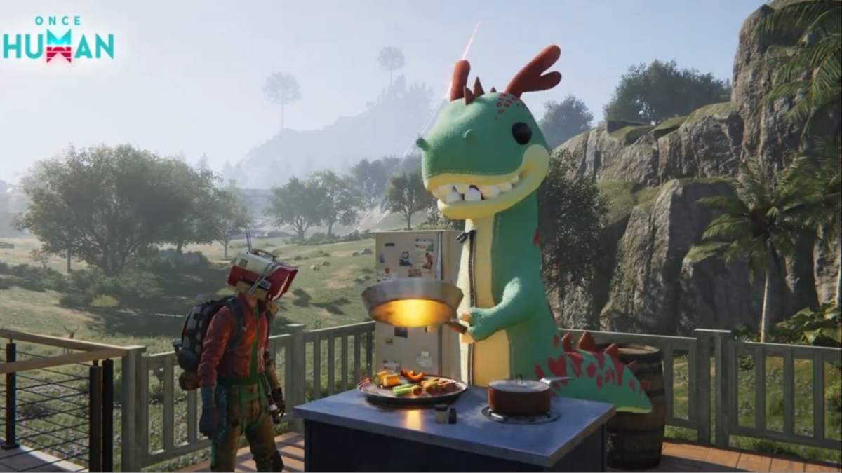Once Human screenshot of Chefosaurus Rex cooking
