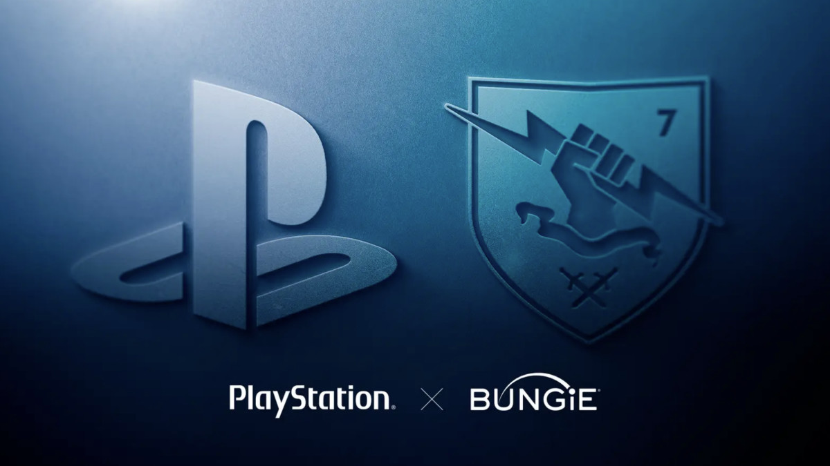 An image showcasing the PlayStation and Bungie logos in an article about recent Bungie Layoffs and how employees are reacting
