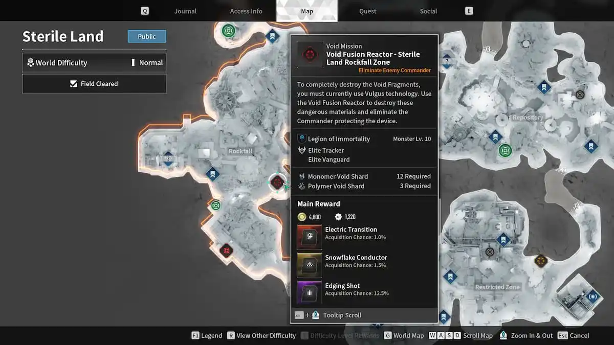 void fusion reactor - sterile land rockfall zone mission in the first descendant