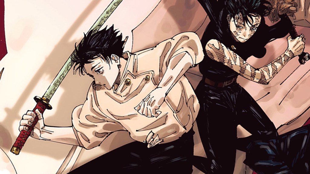 Shinjuku Showdown Arc color page from Jujutsu Kaisen manga cropped