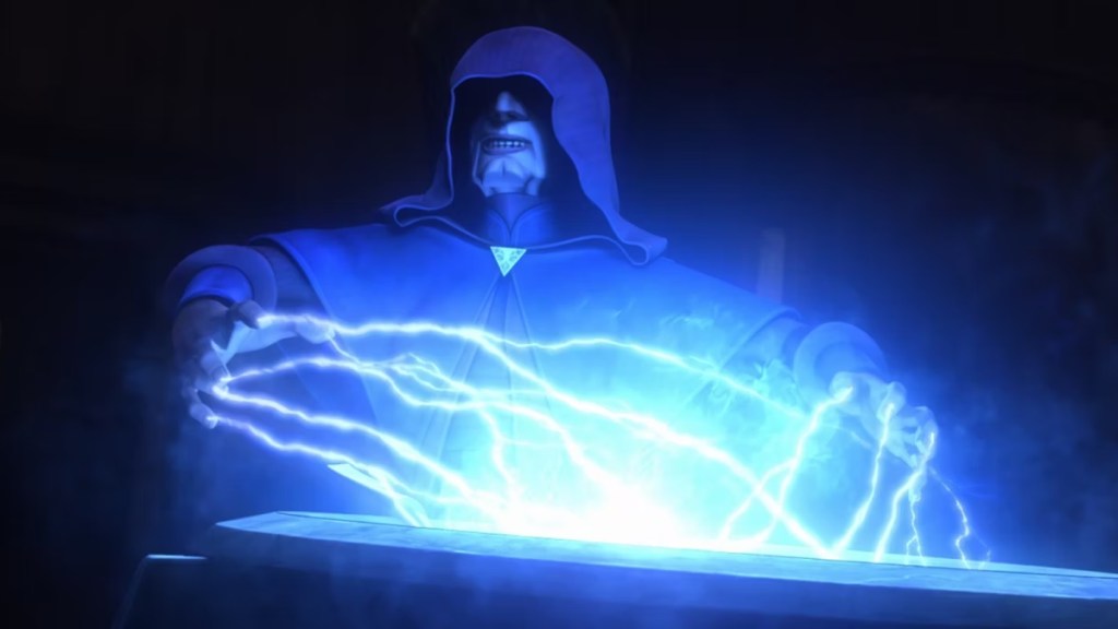 Darth Sidious performing Sith alchemy in Star Wars Rebels