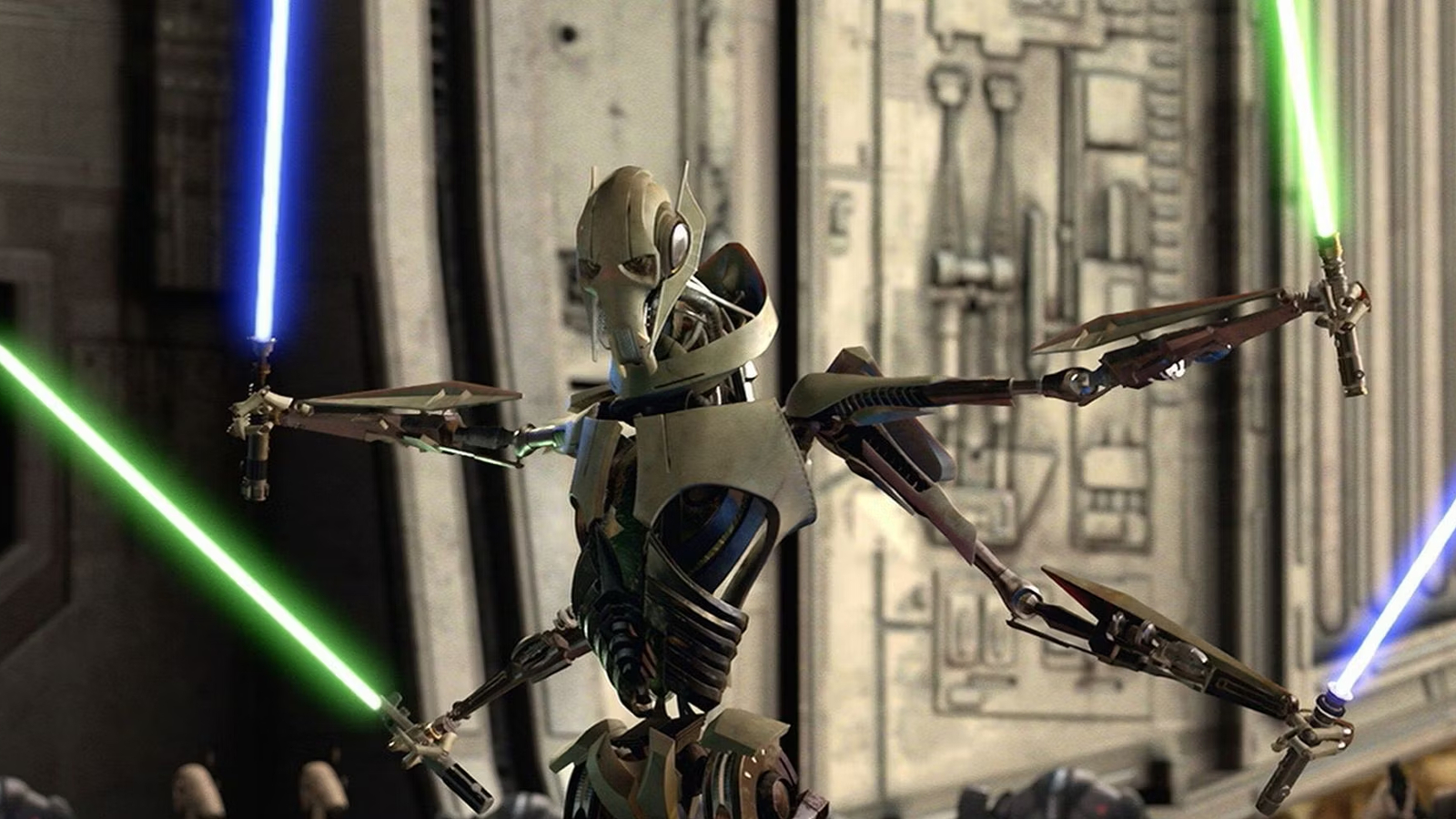 General Grievous wielding four lightsabers in Star Wars: Revenge of the Sith