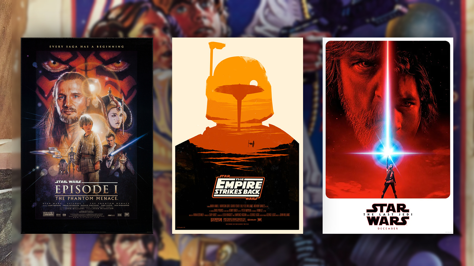 A triptych of Star Wars posters