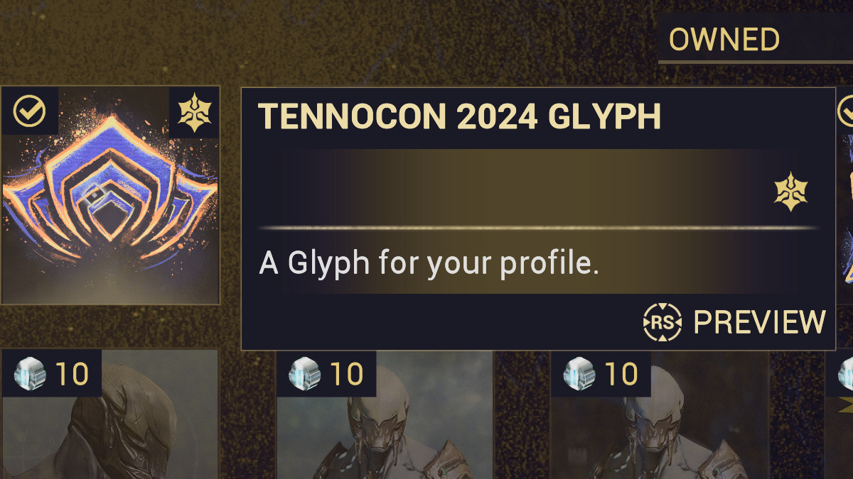 The Glyph/Profile Picture players can get from the Tennocon 2024 Digital Pack