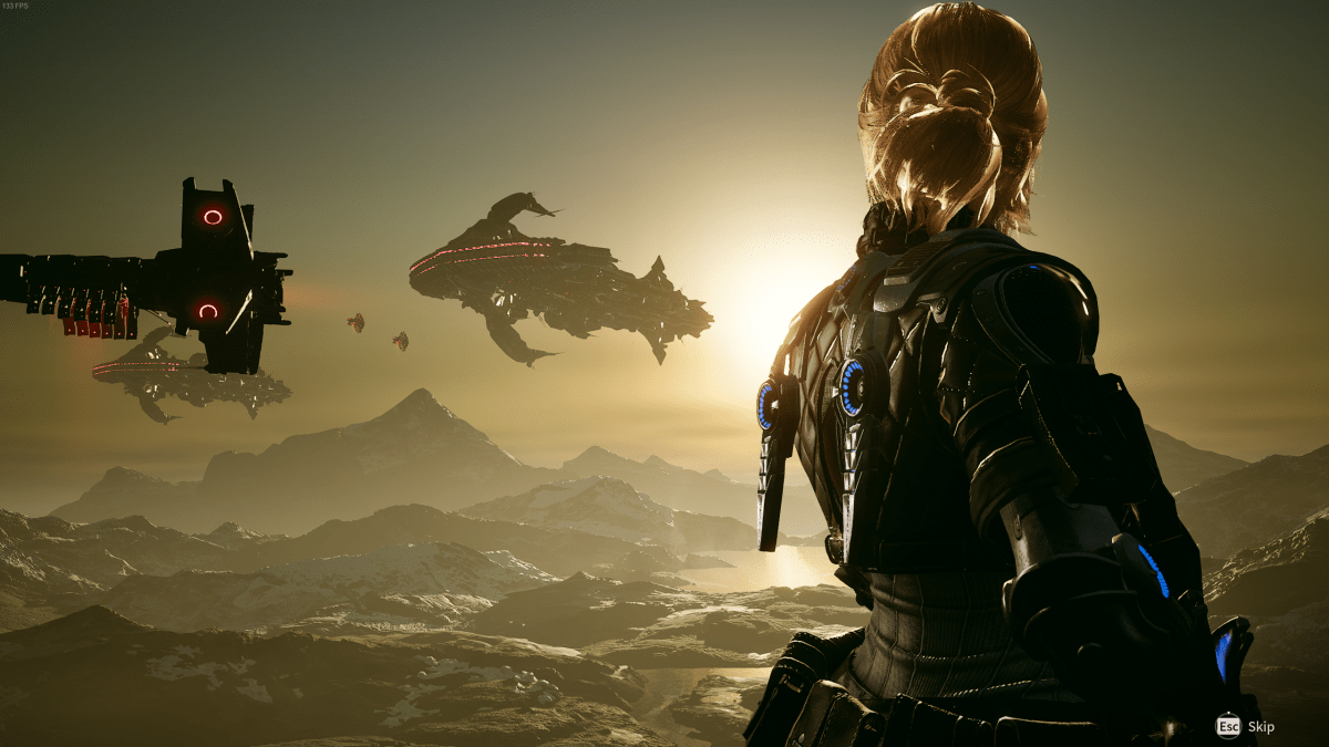 Image of Viessa looking over the landscape during a cutscene in The First Descendant 