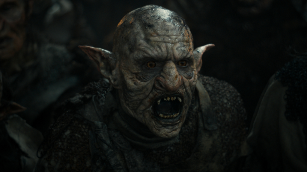 An Orc snarling in The Lord of the Rings.