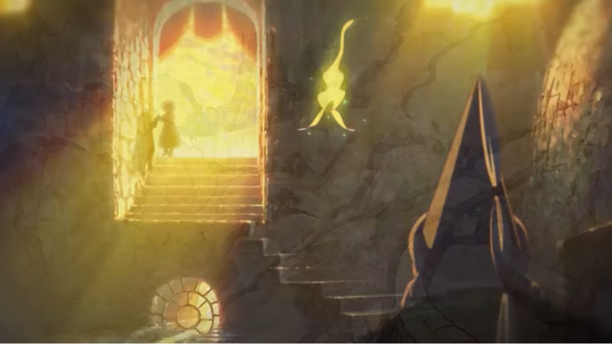 Image from the Witch Hat Atelier trailer, showing a young Coco