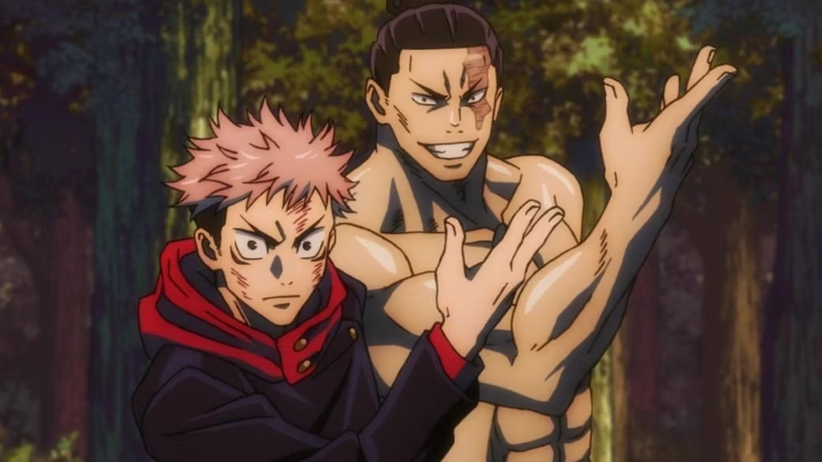 Yuji and Todo in sync screenshot from Jujutsu kaisen Season 1