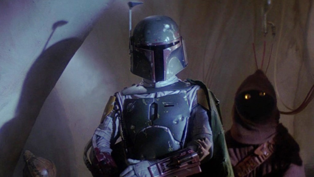 Boba Fett in Return of the Jedi as part of an article about the best bounty hunters in Star Wars.