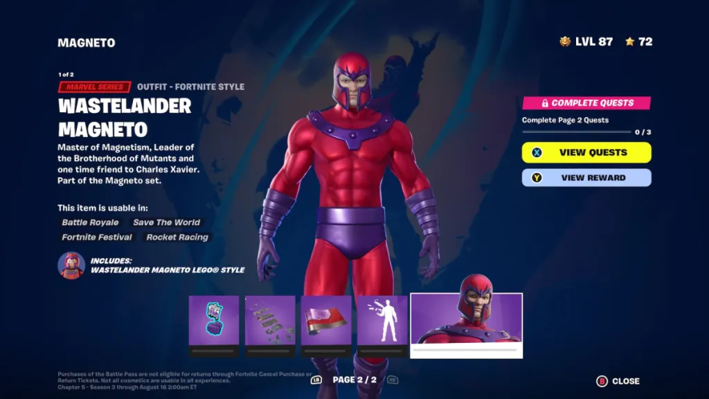 The Magneto Quests in Fortnite.