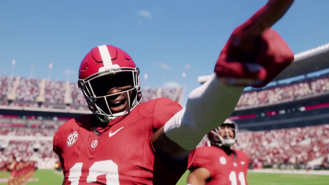 An Alabama player pointing in EA Sports College Football 25.