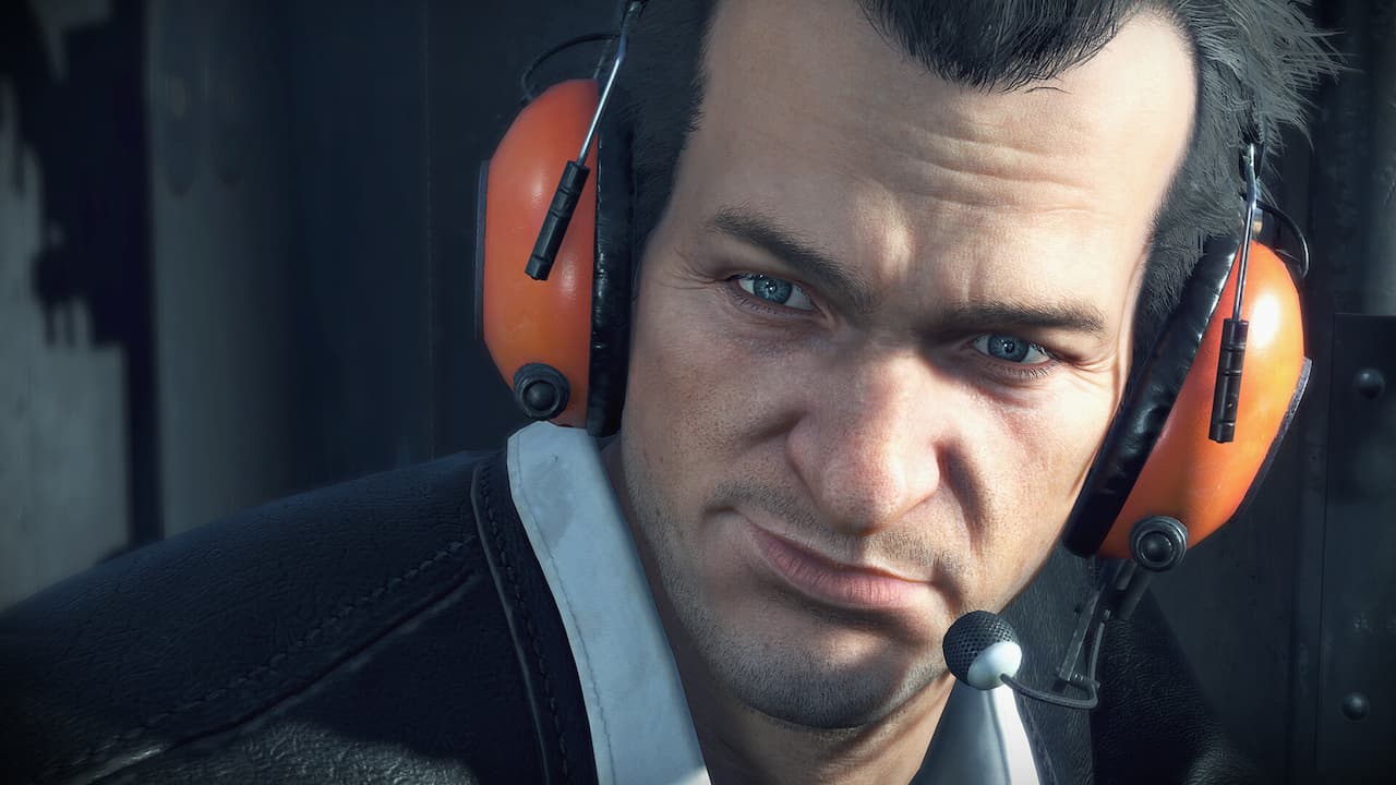 Dead Rising Deluxe Remaster, Frank West inside a helicopter.