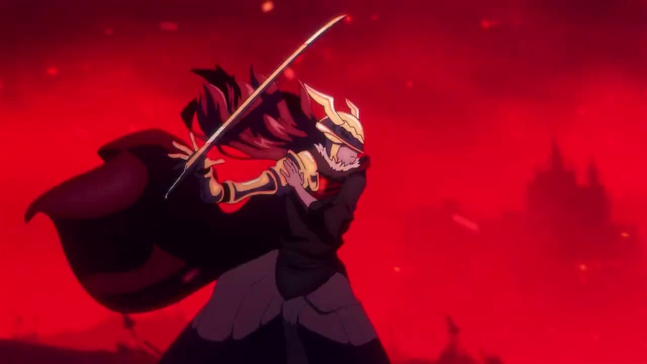 Elden Ring, a fan anime, with a character, Malenia, swinging a sword.