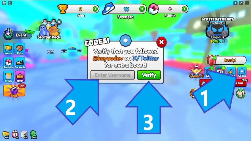 How to redeem codes in Go Kart Race.