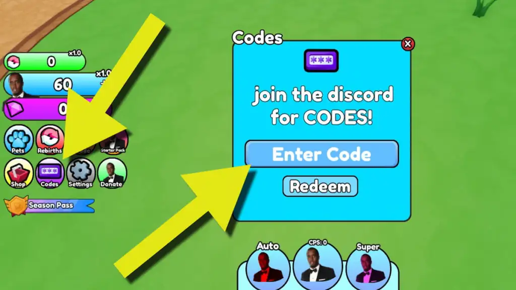 How to redeem codes in Diddy Simulator