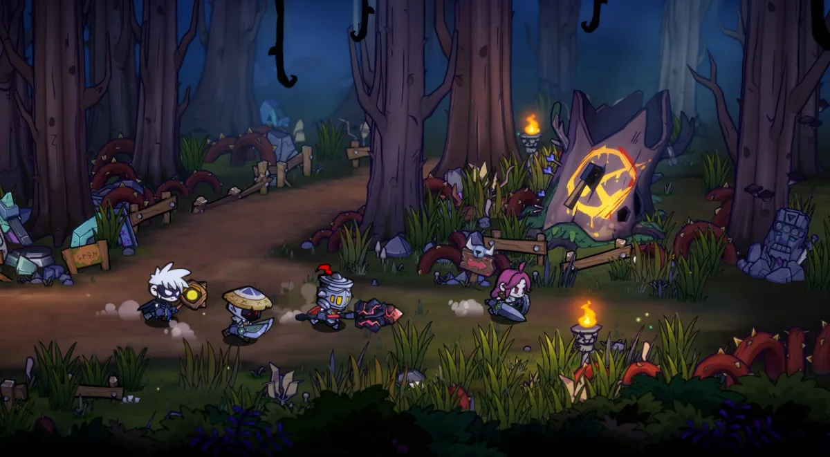 A party fighting enemies in Lost Castle 2.