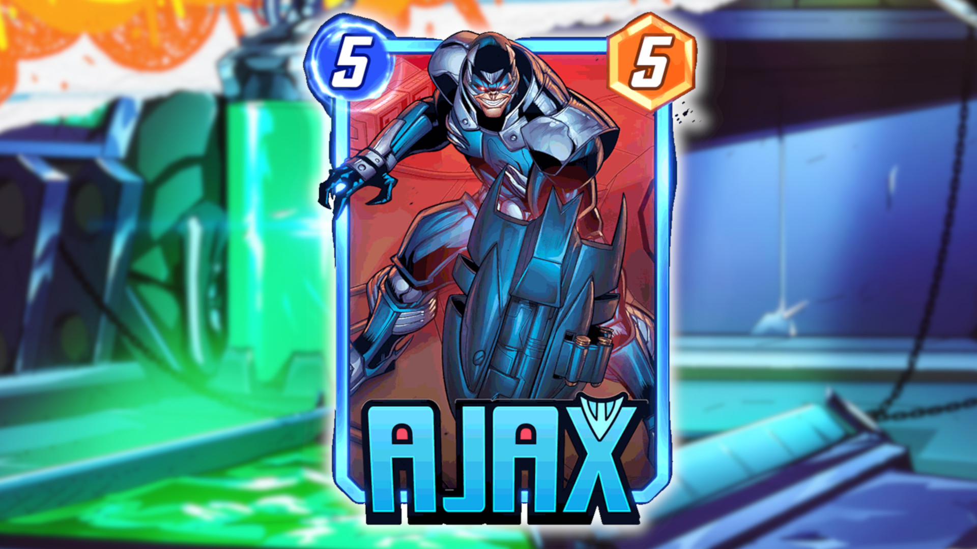 a close up of the ajax card from marvel snap