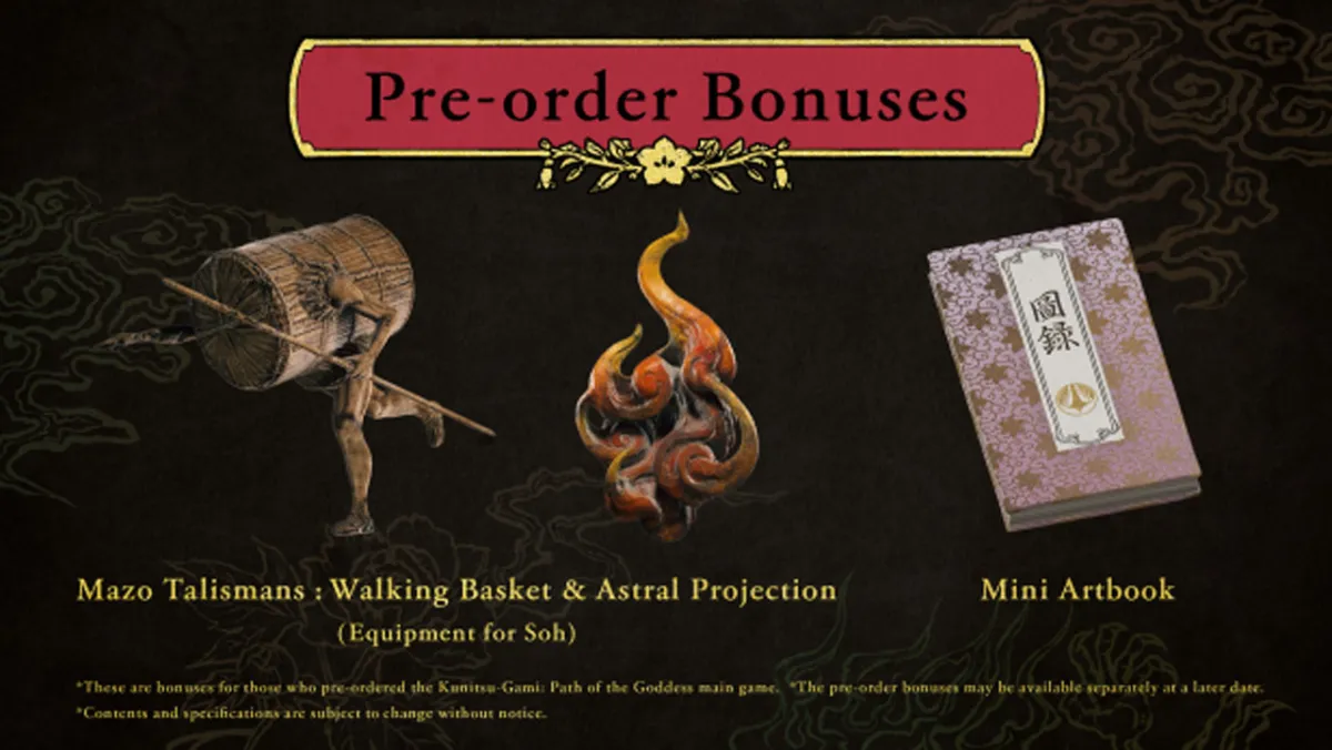 All pre-order bonuses for Kunitsu-Gami: Path of the Goddess