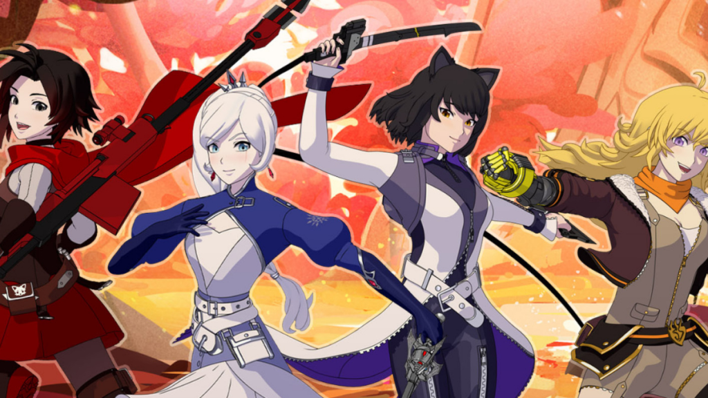 The RWBY quartet leap into action