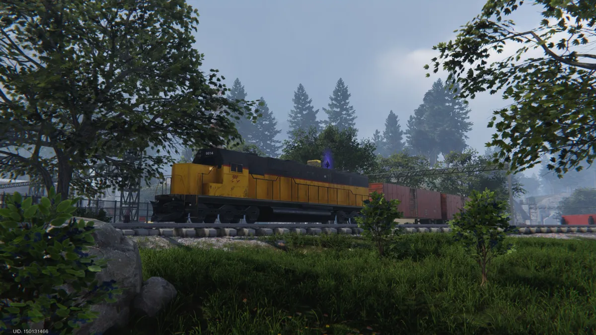 Image of a yellow train in Once Human with a chest on top of it