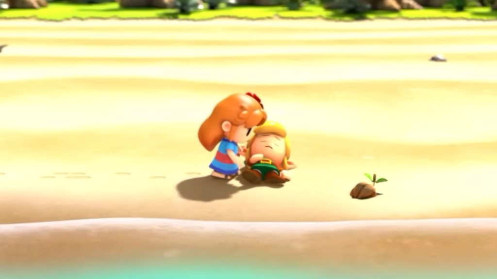 link being rescued by marin in links awakening