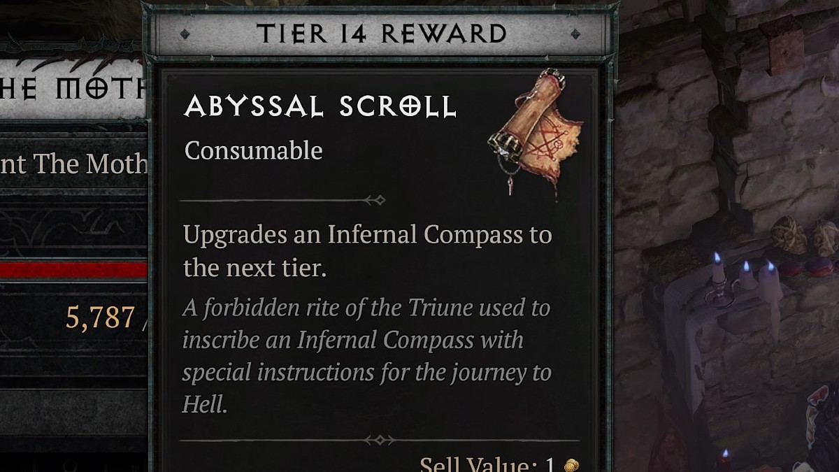 Abyssal Scroll item in Diablo 4.