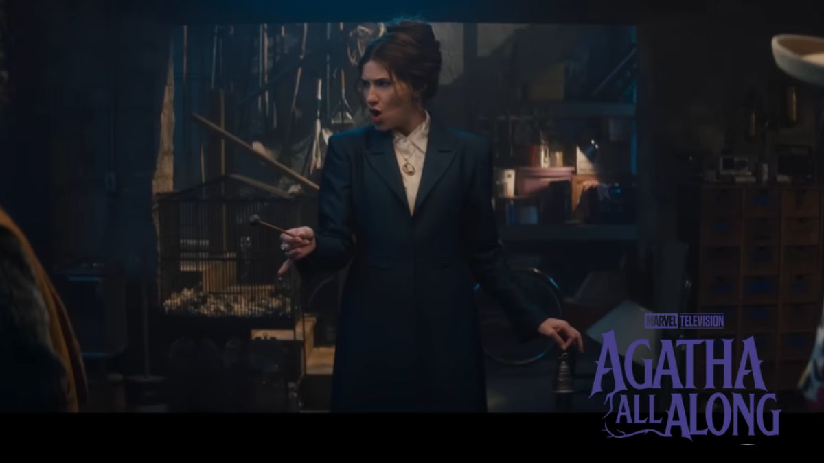 Agatha Harkness ringing a bell to summon her coven in the Agatha All Along trailer